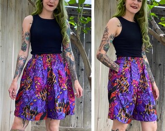 Vintage 1990’s Nike Purple Floral Geometric Shorts