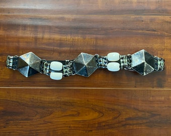 Cintura esagonale in metallo vintage degli anni '80
