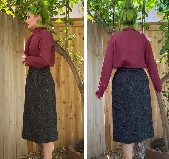 Vintage 1960’s Grey Wool Pencil Skirt - image 2