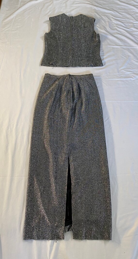 Vintage 1970’s Silver Lurex 2 Piece Set - image 4