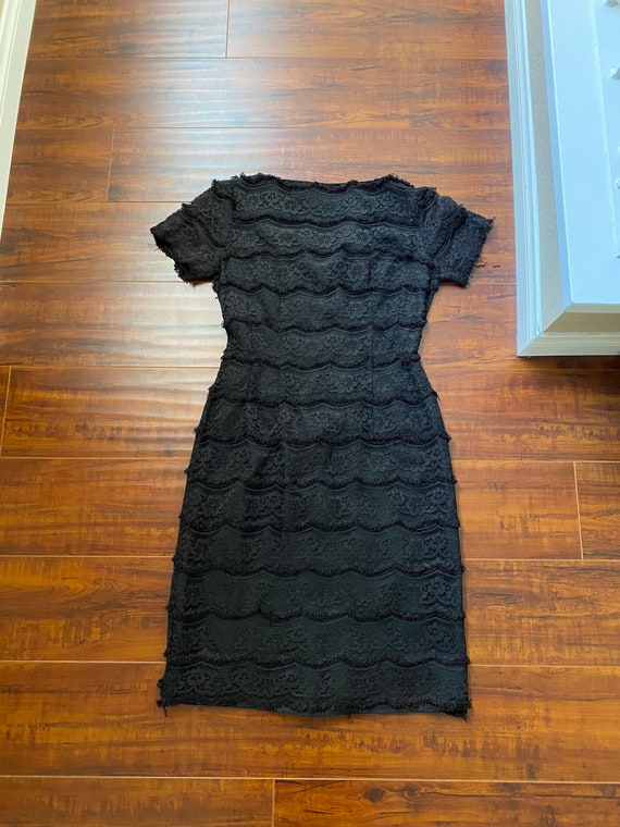 Vintage 1950’s Black Lace Wiggle Dress - image 3