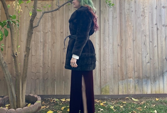 Vintage 1970’s Brown Faux Fur Coat - image 2