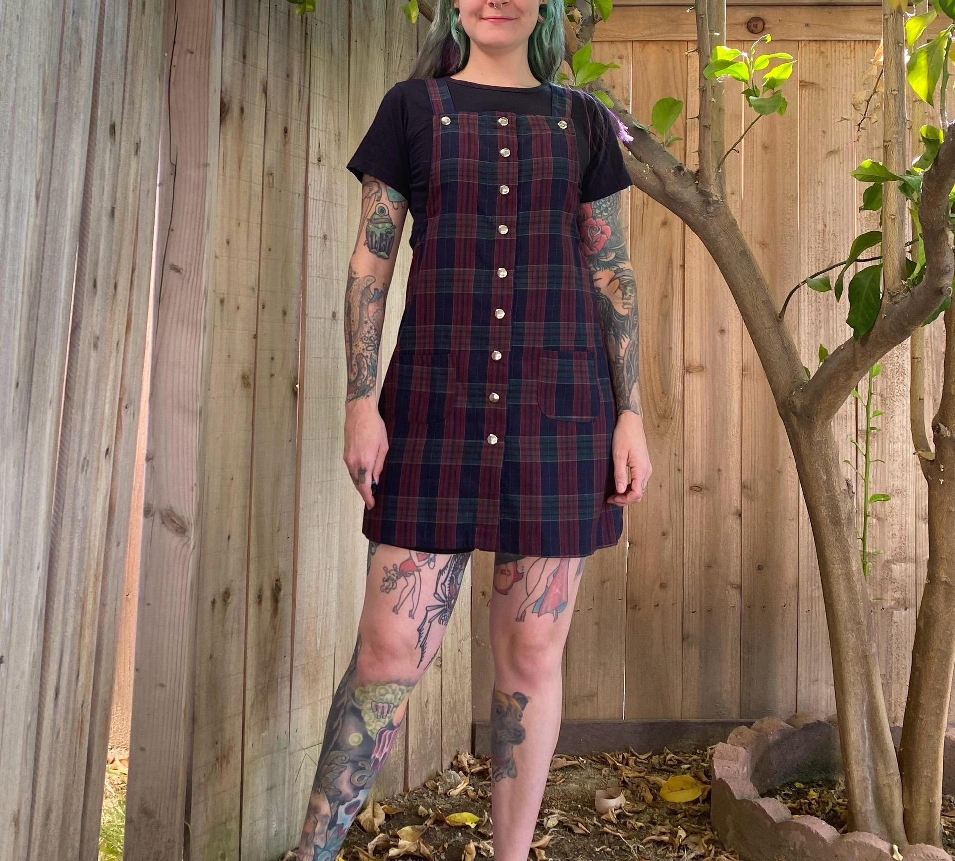 Classic Plaid Jumper Dress
