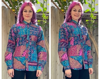 Vintage 1990’s Colorful Geometric Western Shirt