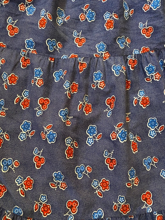 Vintage 1970’s Blue Paisley Floral Print Maxi Ski… - image 8