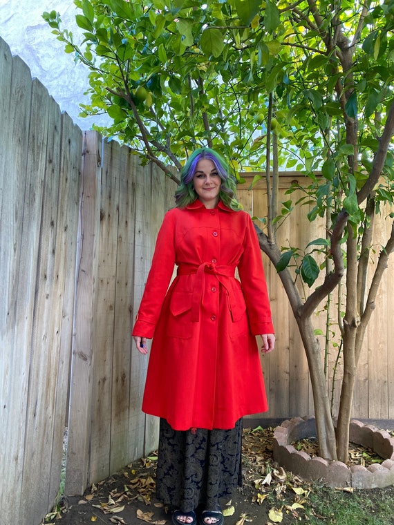 Vintage 1970’s Red Trench Coat