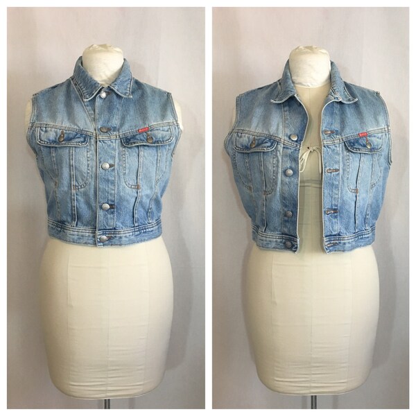 Flash-Verkauf Jahrgang 1990 des Light Wash Denim Weste