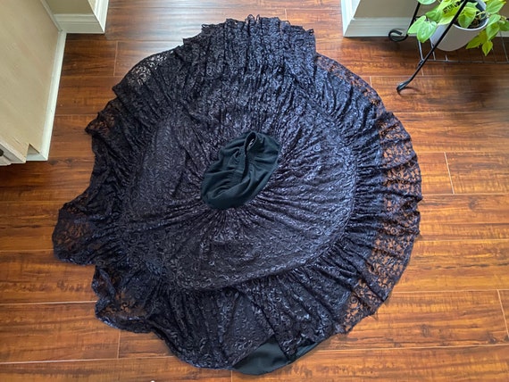 Vintage 1980’s Black Lace Layered Skirt - image 4
