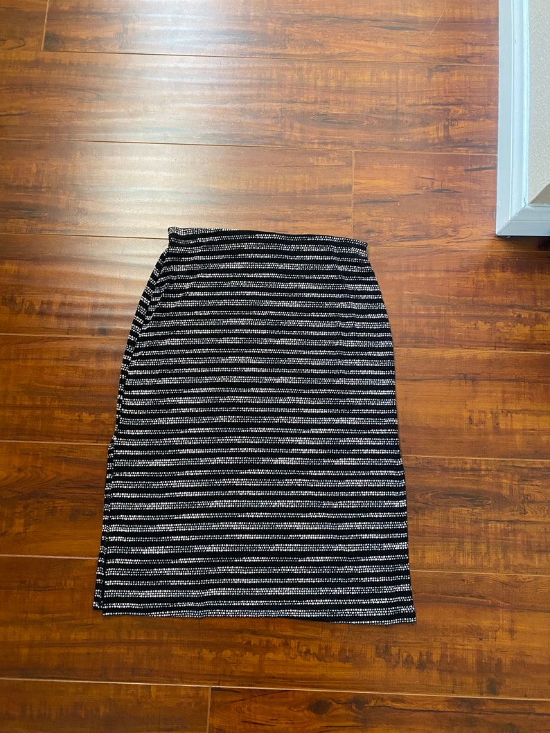 Y2K 2000s Stretchy Black Pencil Skirt with Dots image 5