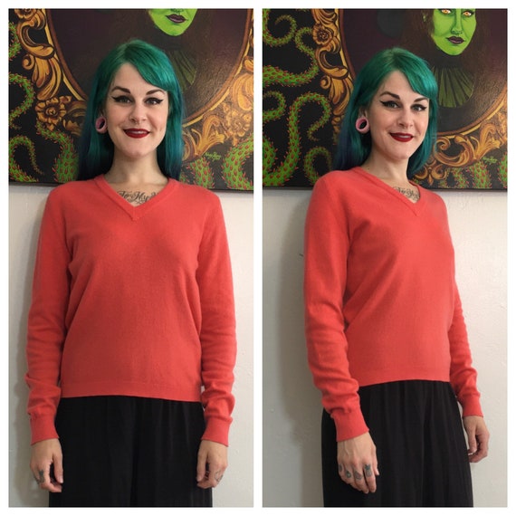 Vintage 1960’s Salmon Pink Cashmere Sweater