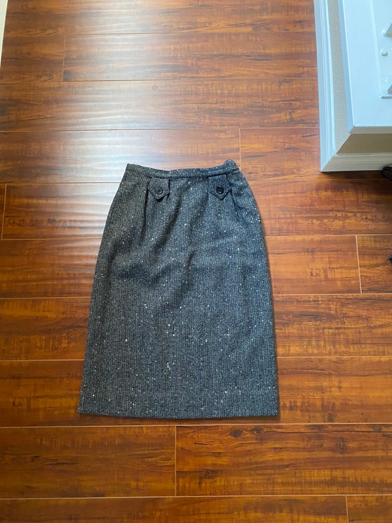 Vintage 1960’s Grey Wool Pencil Skirt - image 3