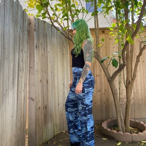 Y2K Blue Camouflage Wide Leg Pants image 3