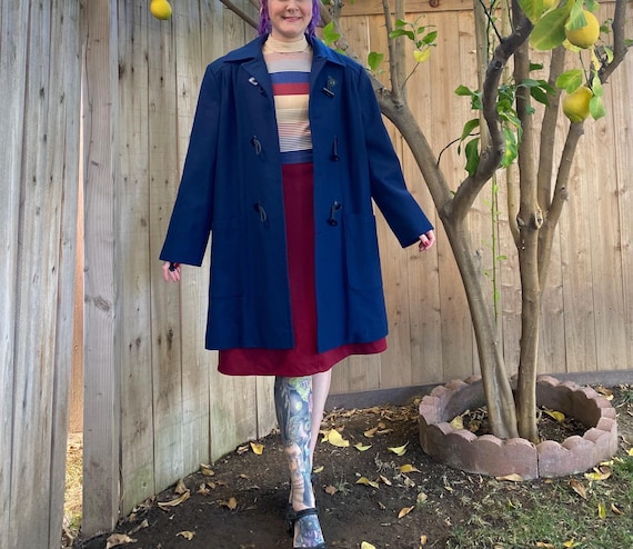 【VINTAGE】80s PENDLETON WOOL COAT Vintage 1980's Blue Wool Pendleton Coat - Etsy
