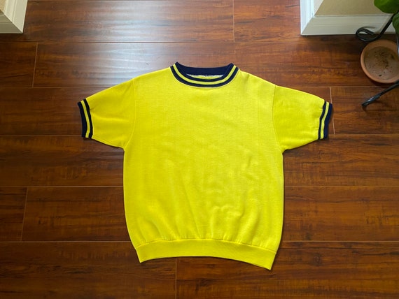 Vintage 1980’s Yellow Short Sleeve Sweatshirt - image 1