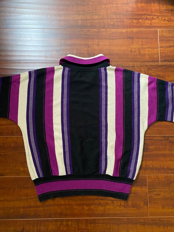 Vintage 1970’s Purple Striped Pullover Sweater - image 7