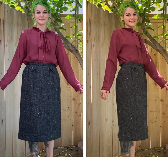 Vintage 1960’s Grey Wool Pencil Skirt - image 1