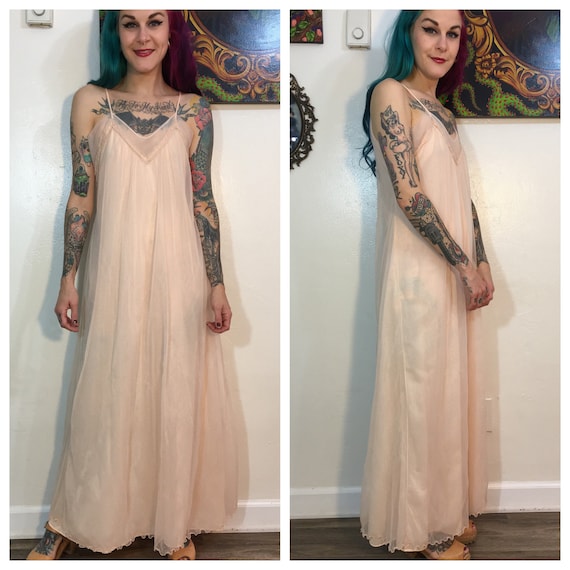 Vintage 1960’s Pale Orange Long Nightgown