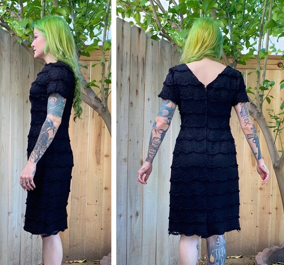 Vintage 1950’s Black Lace Wiggle Dress - image 2