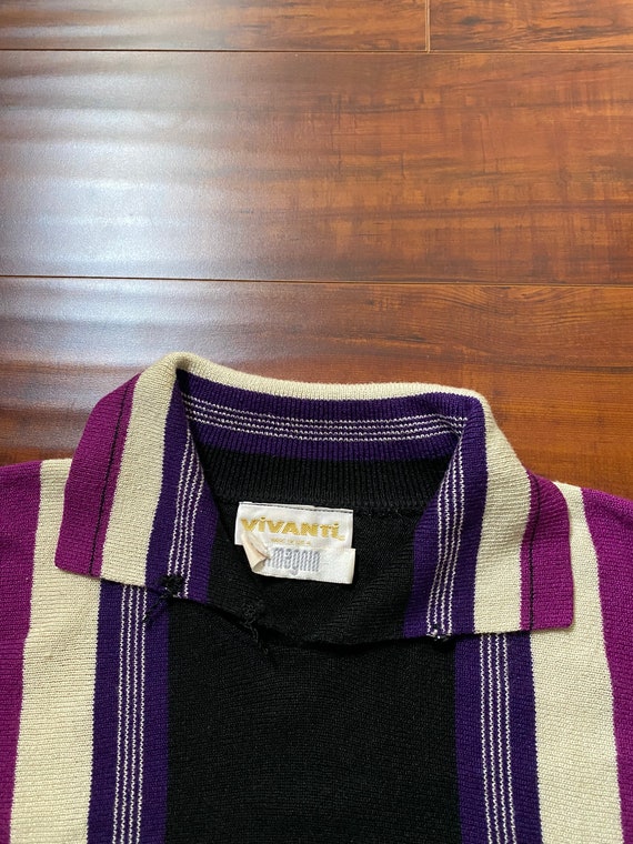 Vintage 1970’s Purple Striped Pullover Sweater - image 8