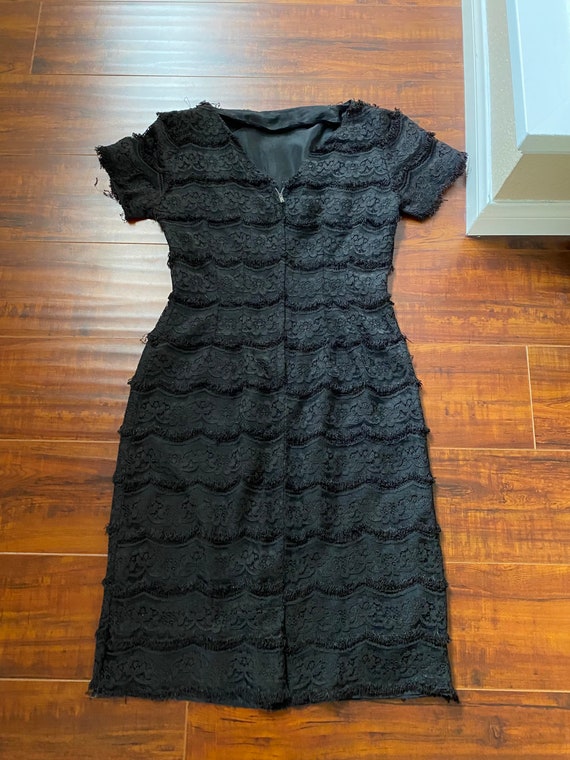 Vintage 1950’s Black Lace Wiggle Dress - image 4