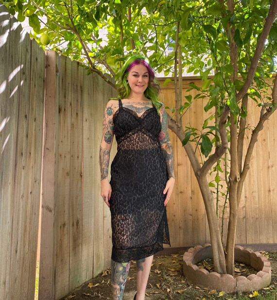 50’s Lace Wiggle Slip Dress by Mckay Of Miami