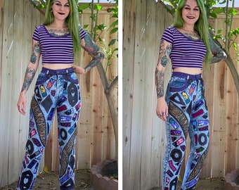 Vintage 1990’s Puff Paint Patchwork Jeans