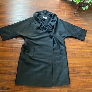 Vintage 1960s Black Coat by I.Magnin image 4