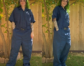 Vintage 1970’s Blue Workwear Jumpsuit Retro 70s