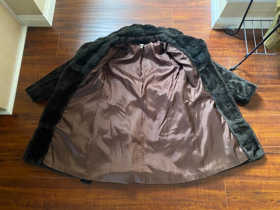 Vintage 1970’s Brown Faux Fur Coat - image 6