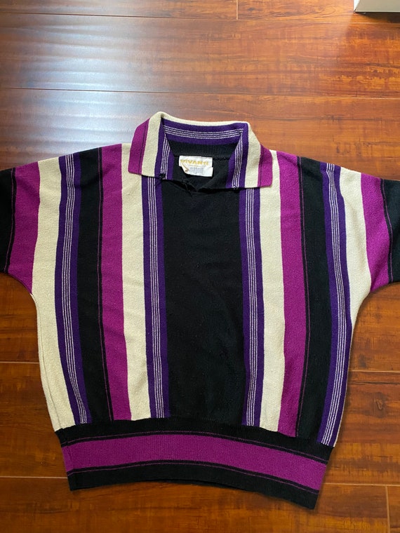 Vintage 1970’s Purple Striped Pullover Sweater - image 6