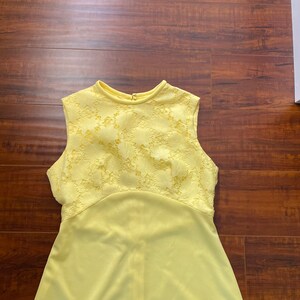 Vintage 1970s Yellow Dress and Lace Shirt Set image 5