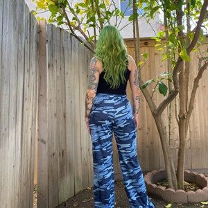 Y2K Blue Camouflage Wide Leg Pants image 2