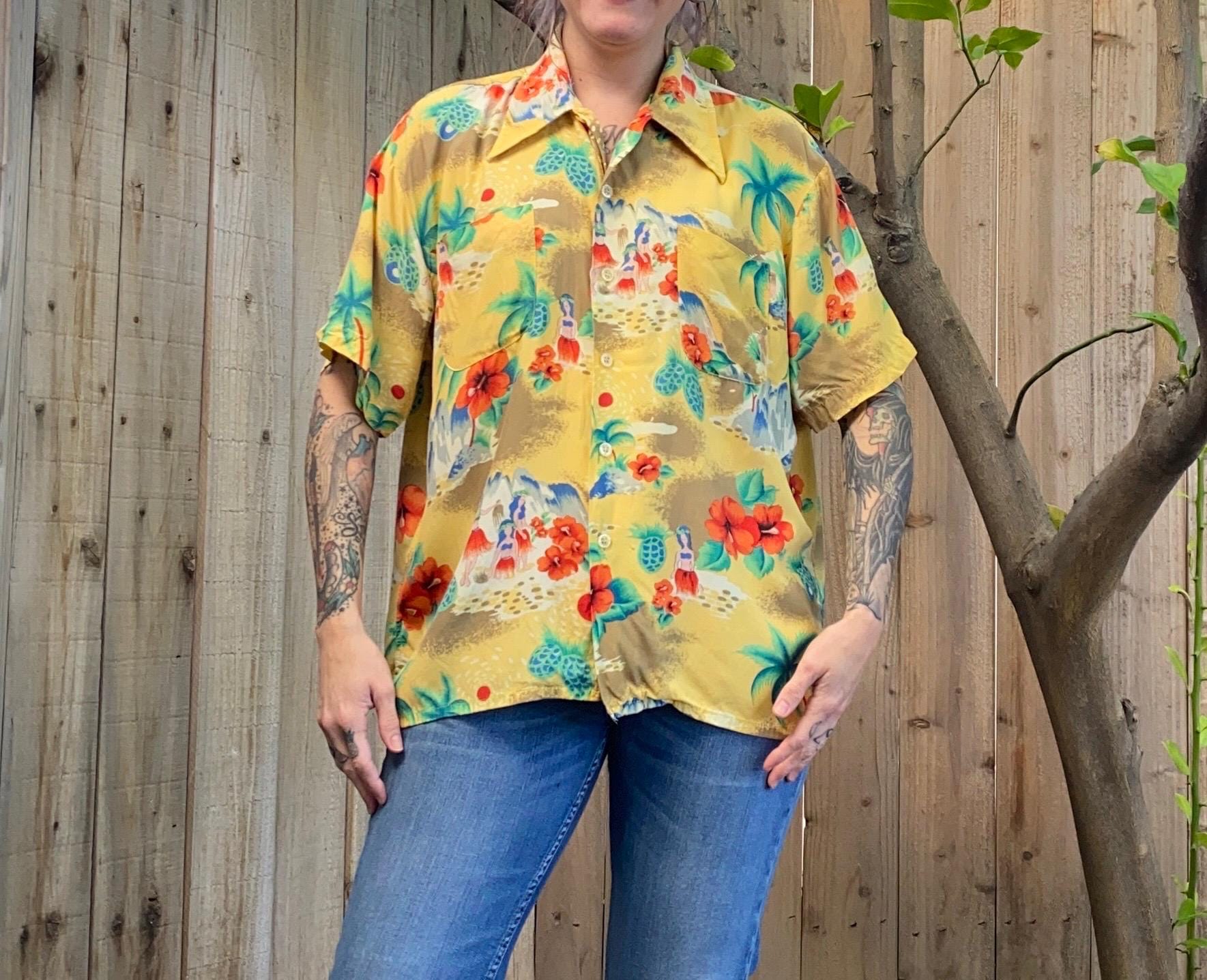 Vintage 60s Rayon Men - Etsy