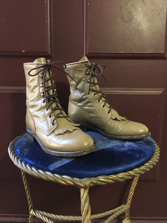Vintage 1980’s Tan Roper Boots by Justin