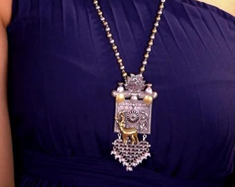 Kumari contemporary 925 silver dual-tone Necklace set/925 silver/925 sterling silver/contemporary jewelry/gifts for her/Christmas gifts