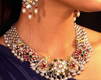 Maina contemporary 925 silver dual-tone Necklace set/925 silver/925 sterling silver/contemporary jewelry/gifts for her/Christmas gifts/gifts