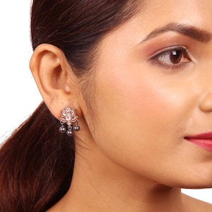 Anshula Stud/925 silver jewelry/Oxidized silver/925 sterling silver /925 Silver studs/Wedding, bridal jewelry/Gifts for her/Christmas gifts