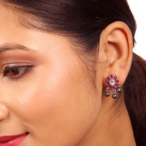 Shanvi Stud/925 silver jewelry/Oxidized silver/925 sterling silver /925 Silver studs/Wedding, bridal jewelry/Gifts for her/Christmas gifts