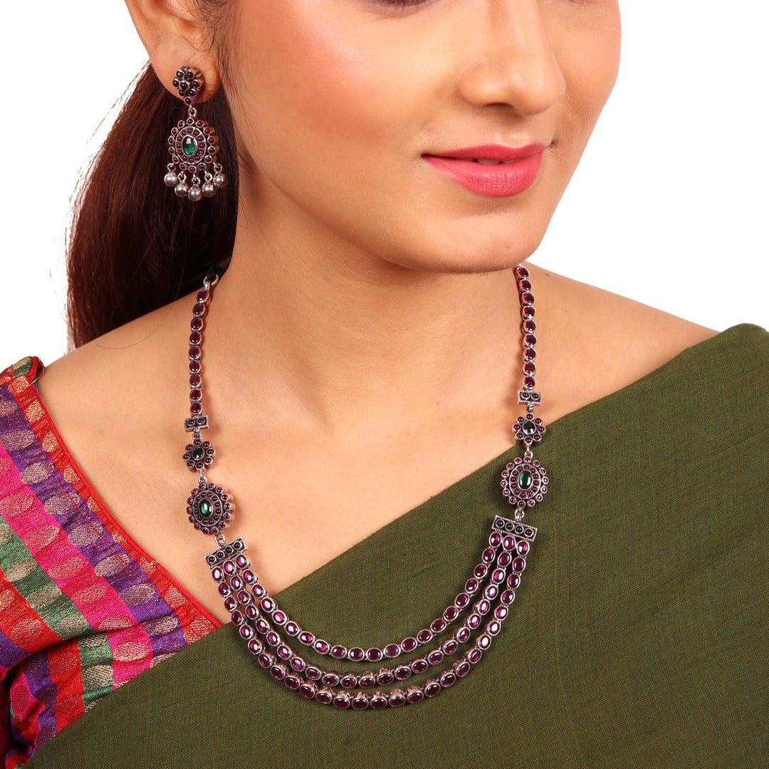 Rudra Reversible Necklace/925 Oxidized Silver/925 Sterling Silver