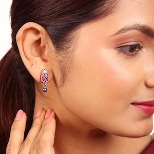 Charvi Stud/925 silver jewelry/Oxidized silver/925 sterling silver /925 Silver studs/Wedding, bridal jewelry/Gifts for her/Christmas gifts