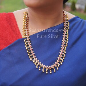 Poojitha Necklace/925 silver jewelry/Necklace/Sterling Silver haram/Gold plated jewelry/wedding, bridal jewelry/Gifts for her/ChristmasGift