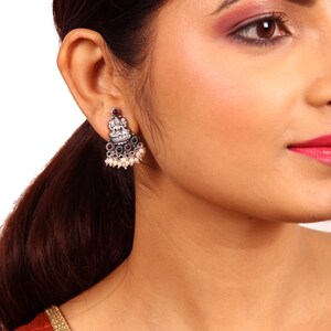 Harini Stud/925 silver jewelry/Oxidized silver/925 sterling silver /925 Silver studs/Wedding, bridal jewelry/Gifts for her/Christmas gift