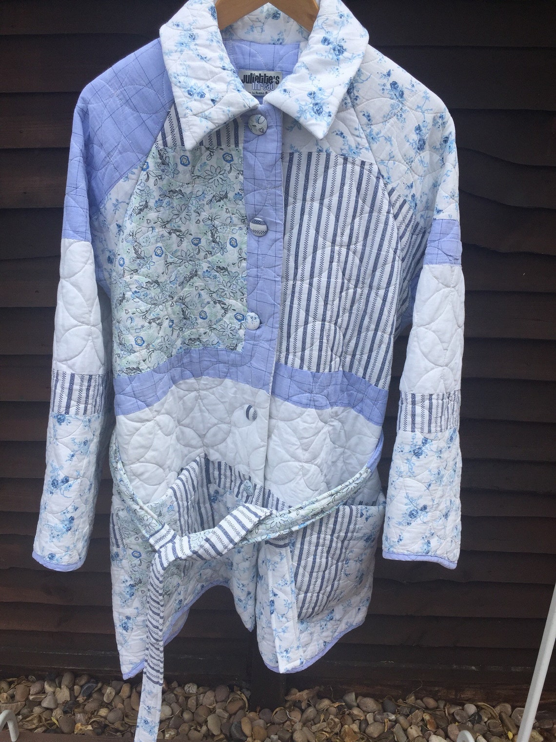 PATCHWORK QUILT Coat jacket handmade Size 10 14 image 2