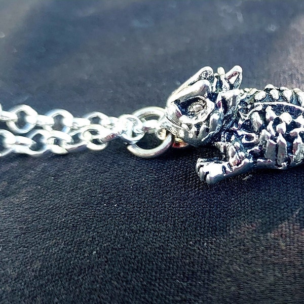 Silver Horned Toad Pendant necklace