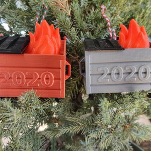 Dumpster Fire Ornaments - 2020, 2021, Or Plain