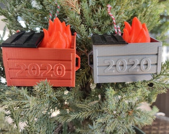 Dumpster Fire Ornaments - 2020, 2021, Or Plain