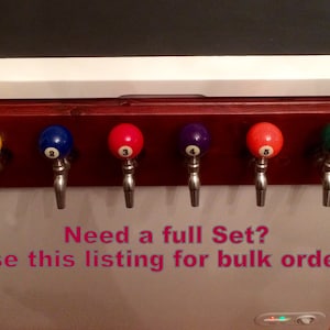 Pool Ball Beer Keg Tap Handle Set, Numbers 1-15 + Cue
