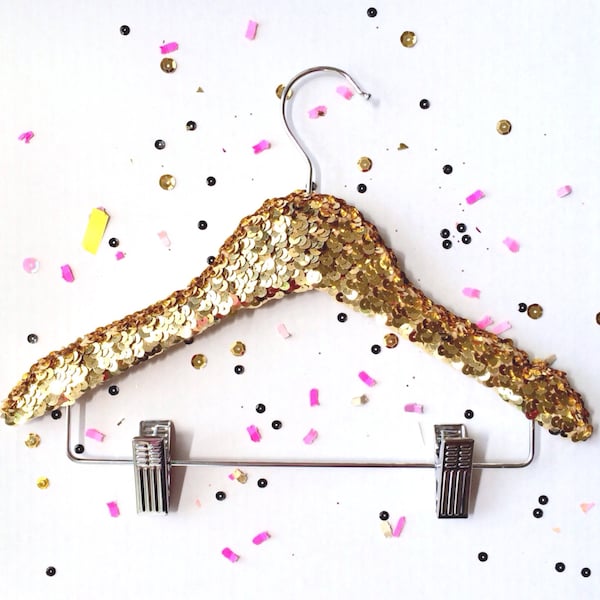 Child Gold Sequin Clip Hanger