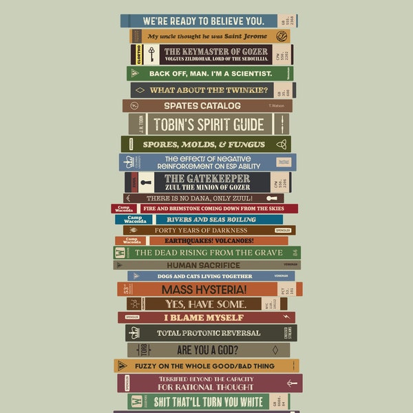 Ghostbusters Quote Book Stack - (8x10, 11x17, or 13x19) Poster