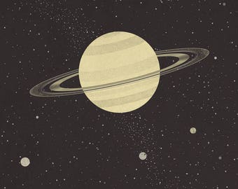 Saturn The Solar System - Poster Print (11x17 or 13x19)  Moons